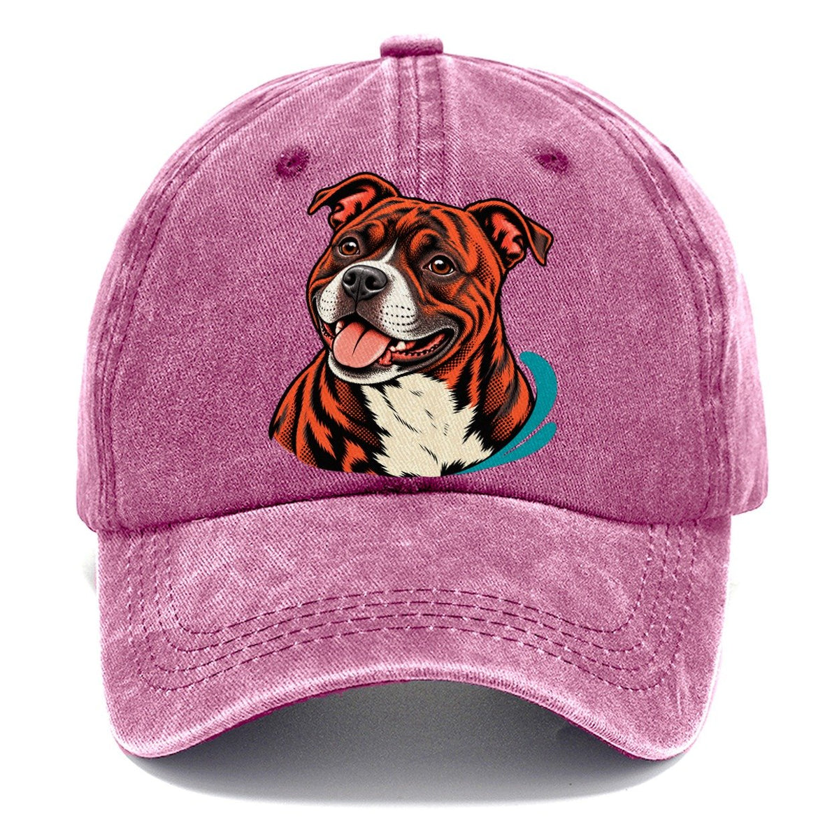 Happy Pitbull Pop Art Portrait Classic Cap – Dusty Rose