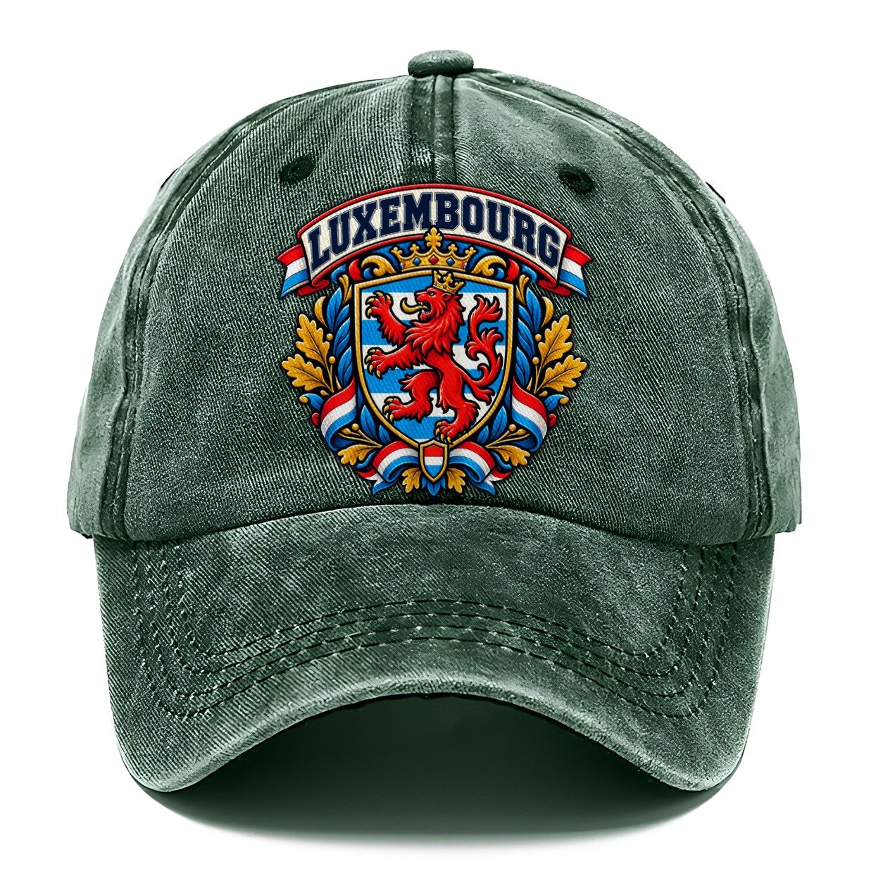 Luxembourg Retro Badge Country Logos Classic Cap – Forest Mist