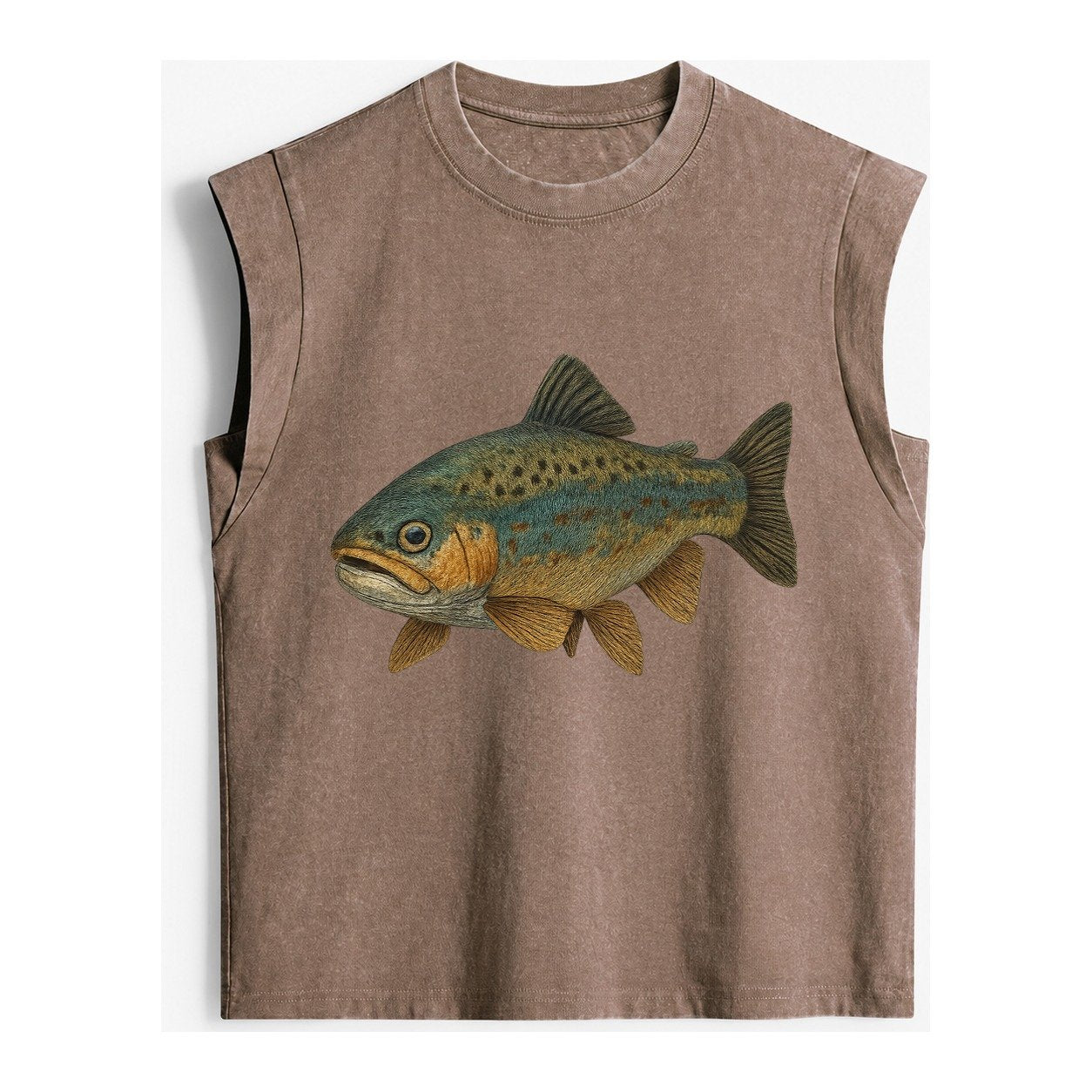 Trout Tales Headwear Vintage Washed Tank – Brown