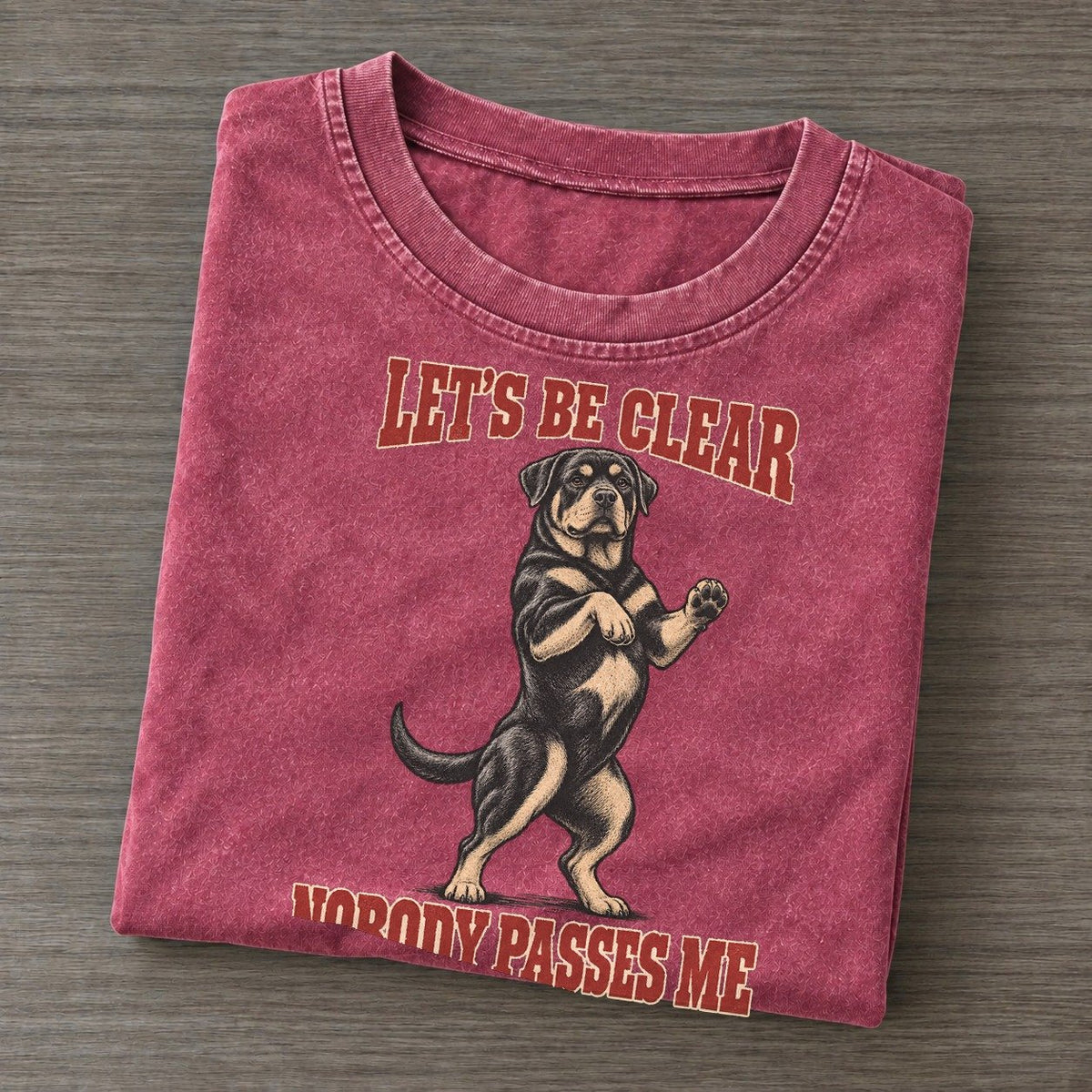 Rottweiler Dog Declarations Dog Declarations Tees Vintage Vintage T-shirt – Raspberry