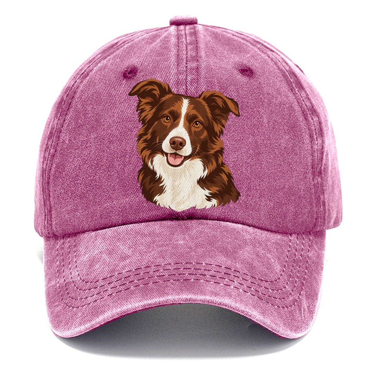 Brown and White Aussie Dog Classic Cap – Dusty Rose