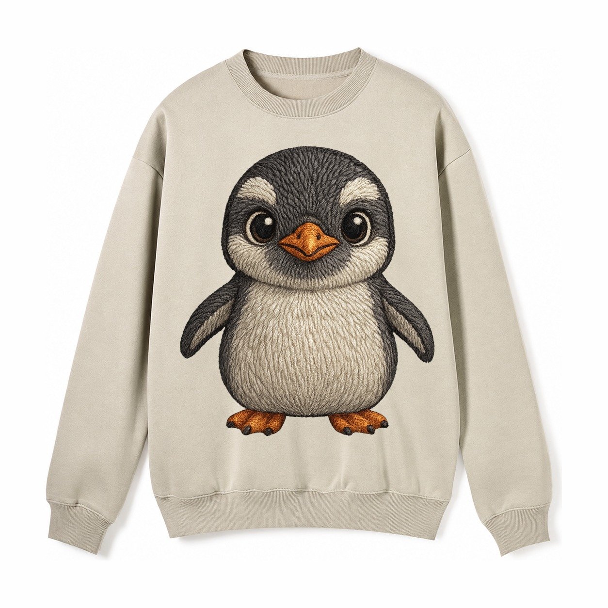 Baby Gentoo Penguin Fleece Sweatshirt – Light Khaki