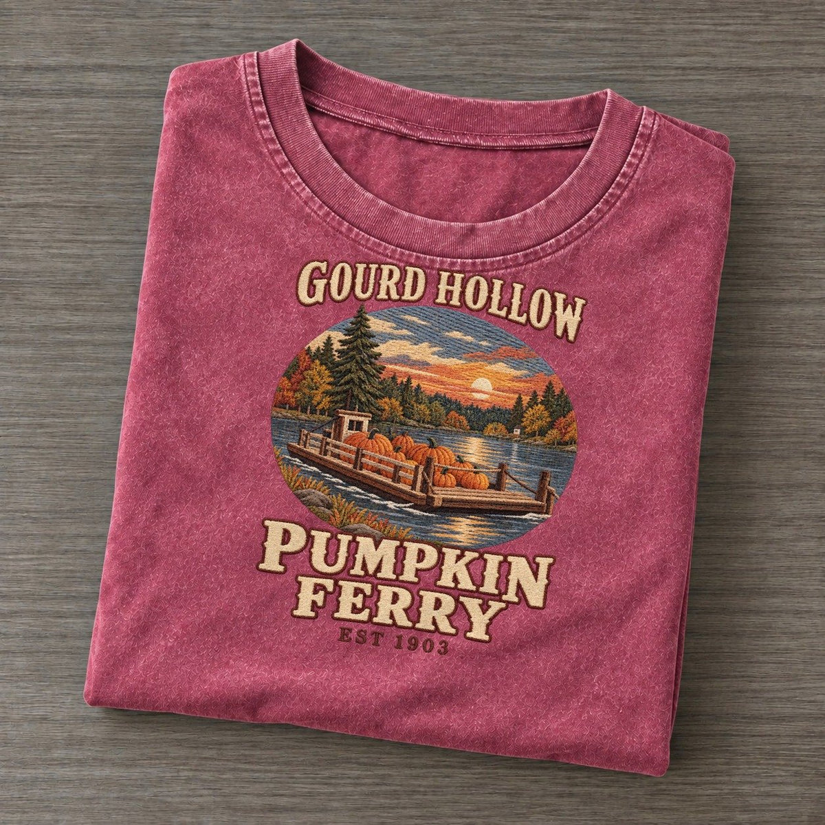 Pumpkin Ferry Gourd Hollow Vintage T-shirt – Raspberry