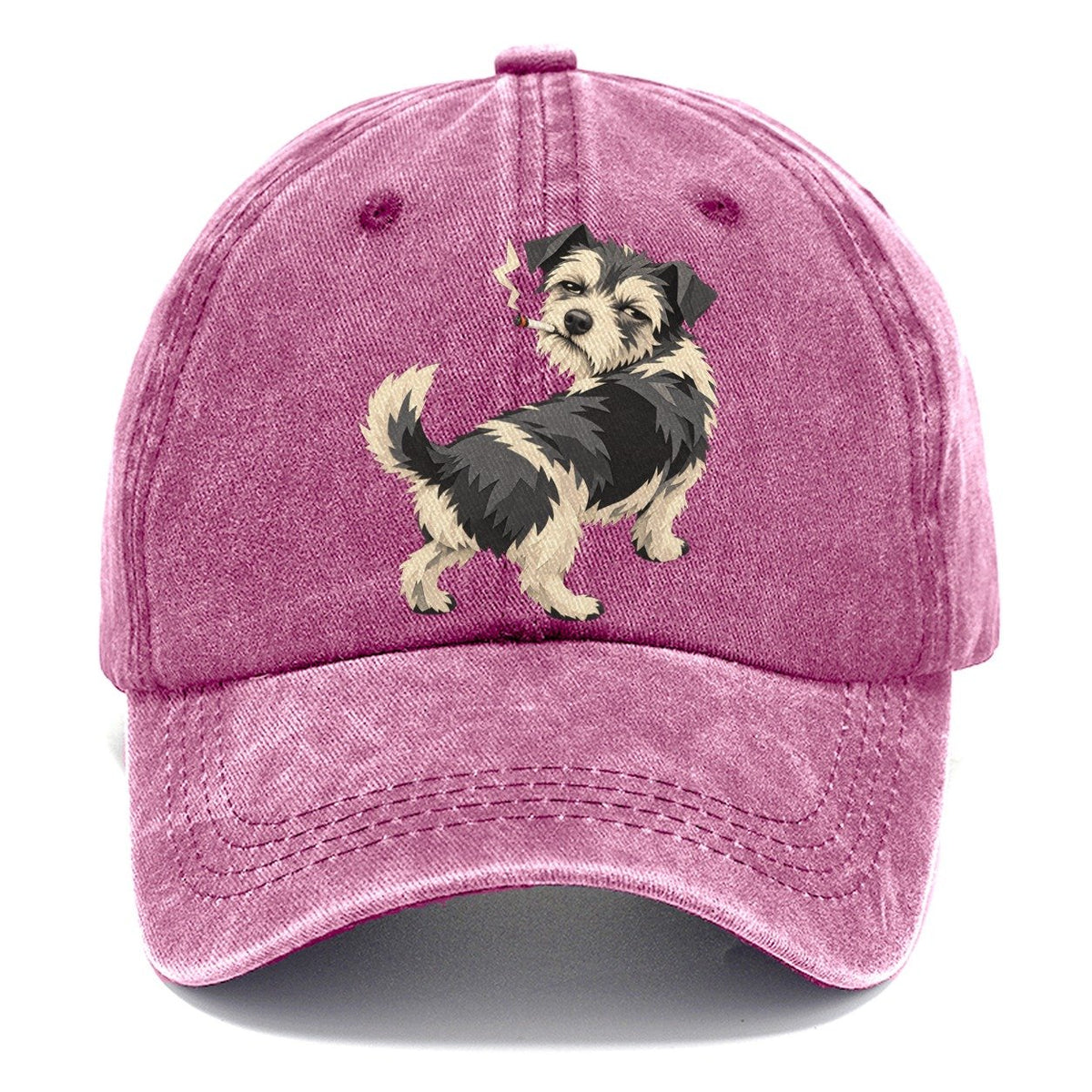 Scruffy Dog Smoking a Cigarette Classic Cap – Dusty Rose