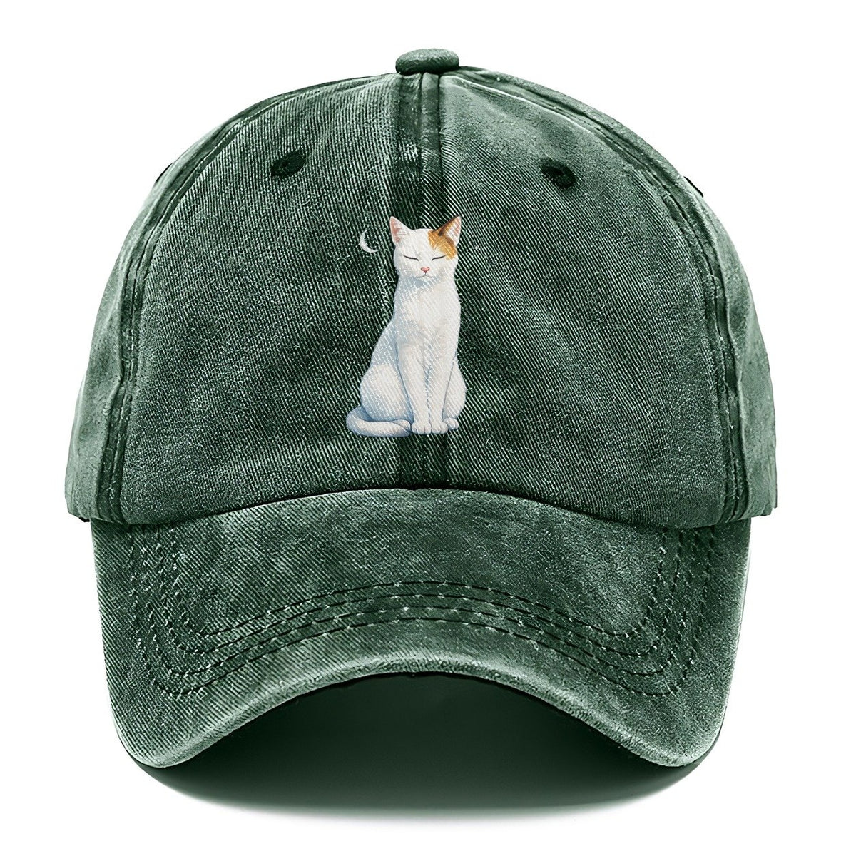 White Cat Crescent Moon Classic Cap – Forest Mist