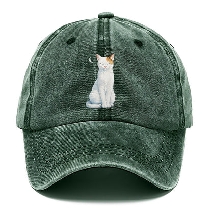 White Cat Crescent Moon Classic Cap – Forest Mist