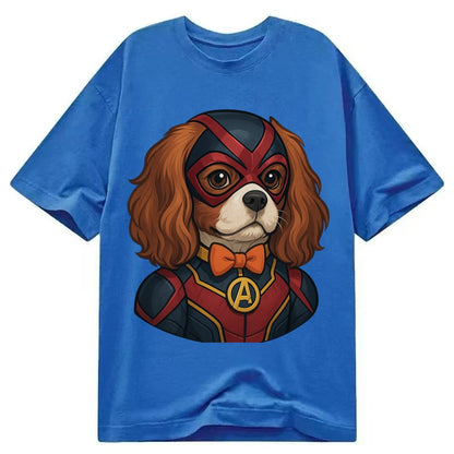 Cavalier King Charles Friendly Hero Sitting Sweet On Four Pa Classic T-shirt – Blue