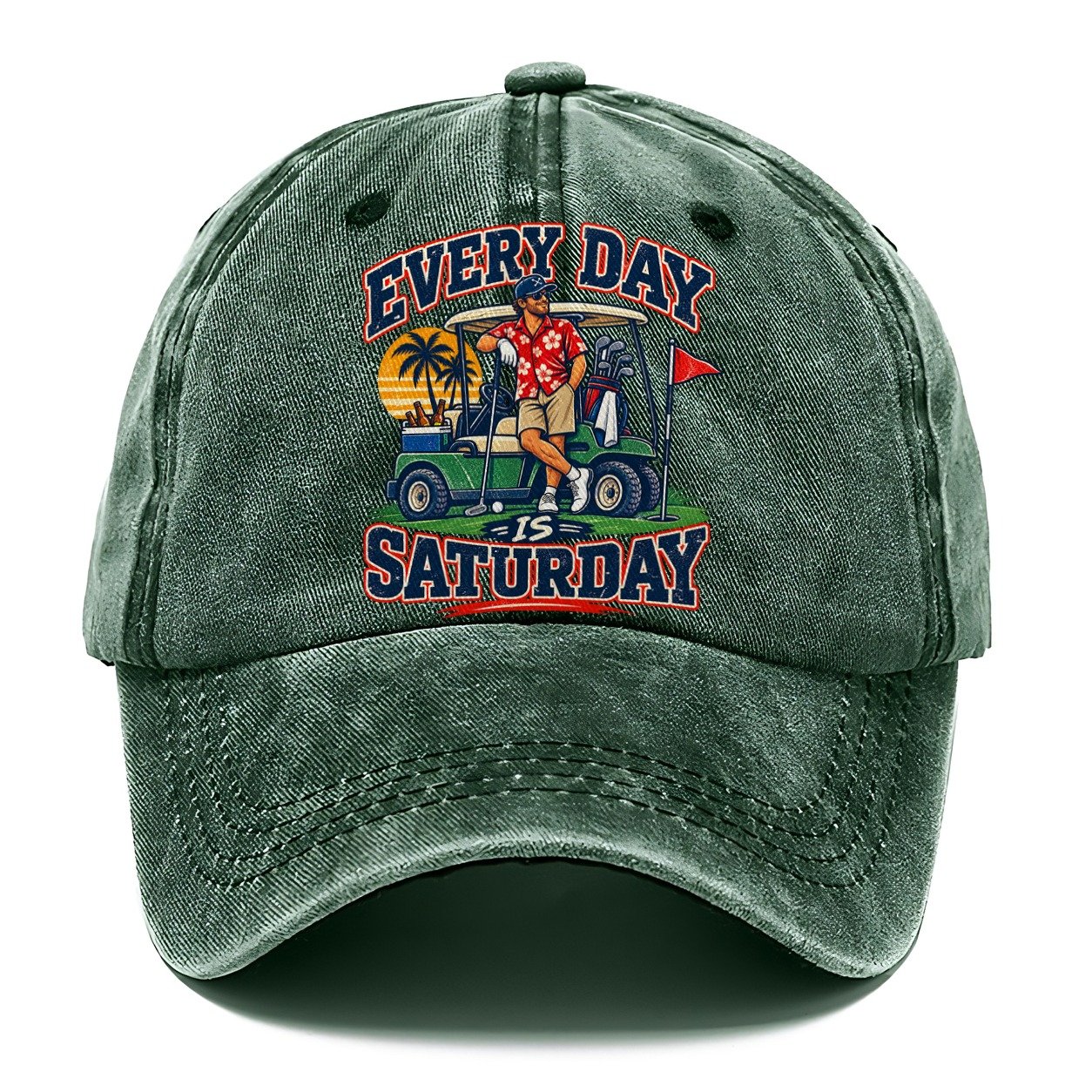 Every Day Is Saturday Golf Life Classic Cap – Forest Mist