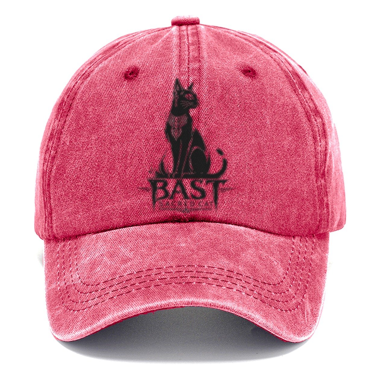 Bast Cat Gestural Marks Classic Cap – Pomegranate Blush