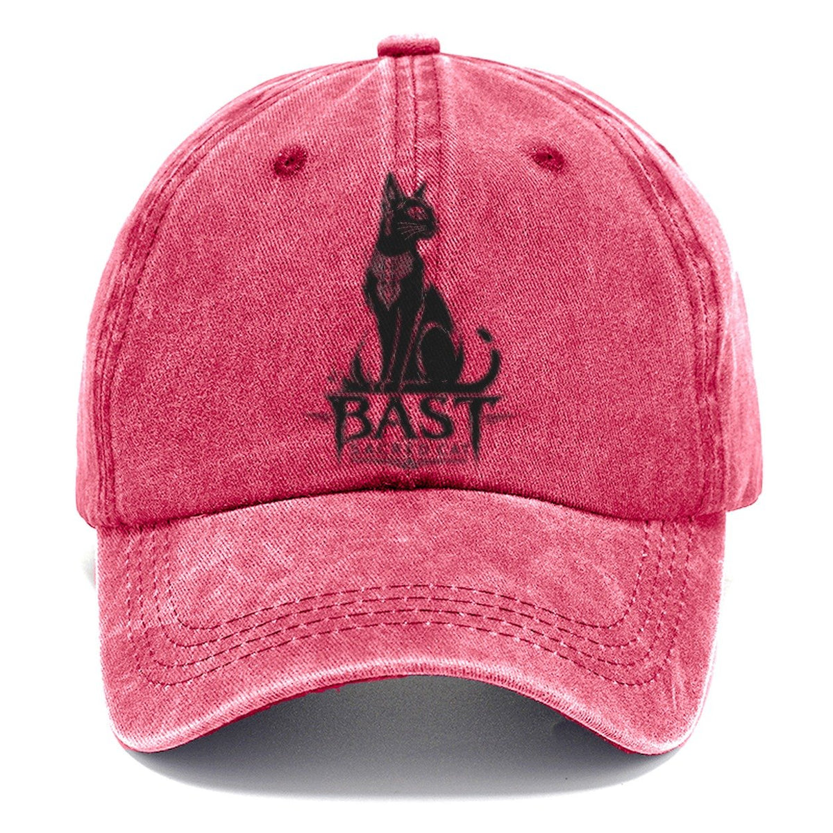 Bast Cat Gestural Marks Classic Cap – Pomegranate Blush