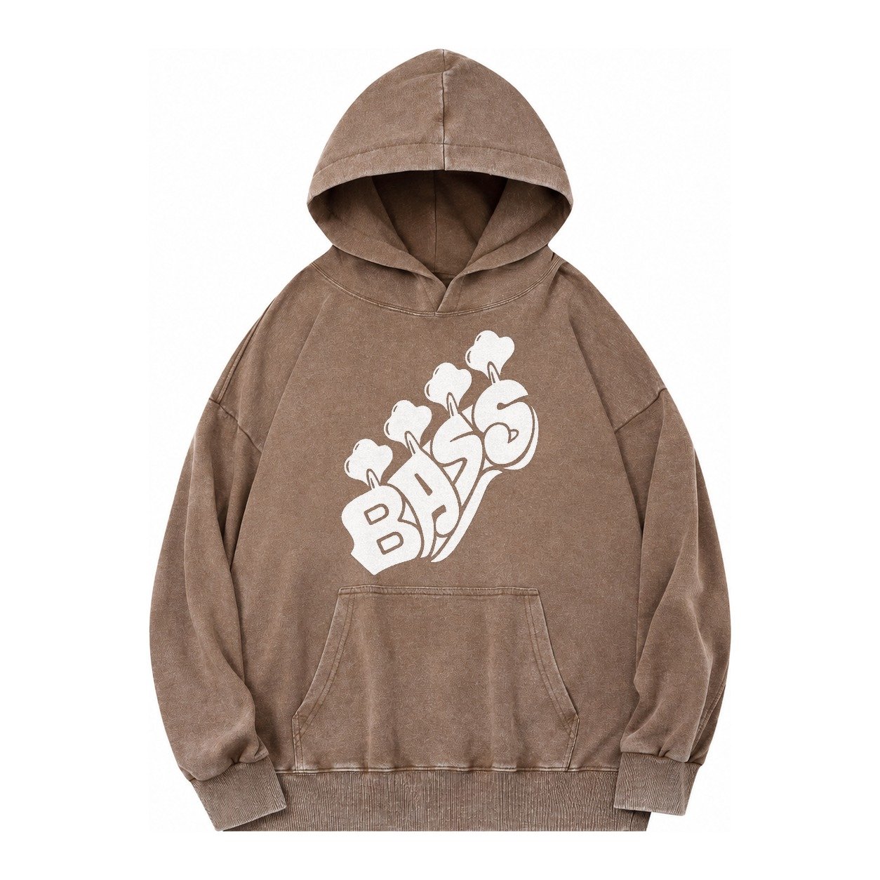 Bass Vintage Washed Hoodie – Brown
