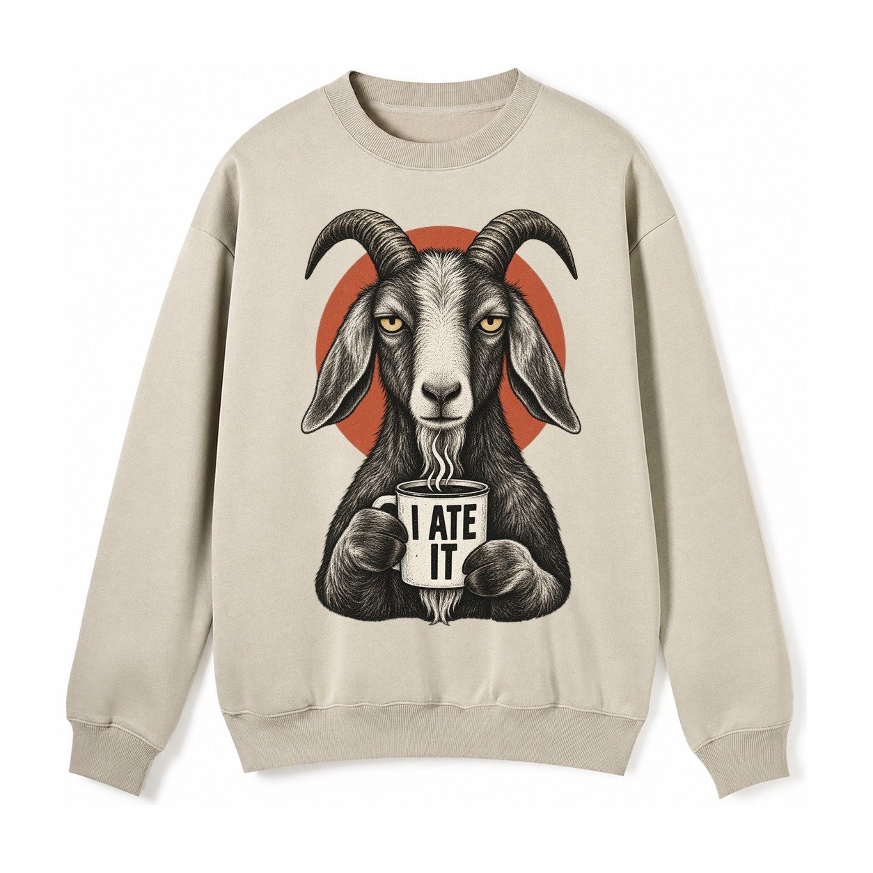 Goat Mug Truths Fleece Sweatshirt – Light Khaki