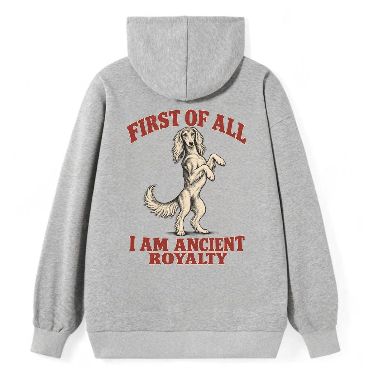 Saluki Dog Declarations Classic Pullover Hoodie – Grey