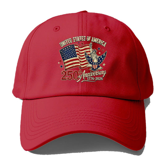 Us 250Th Patch Emblem Baseball Cap – Red