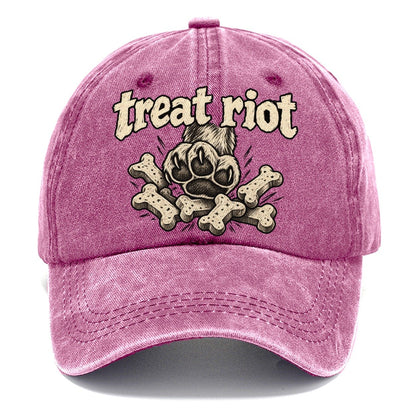 One Raised Dog Paw Above A Tumbling Scatter Of Bone Shaped Biscuits Bark For Me Classic Cap – Dusty Rose
