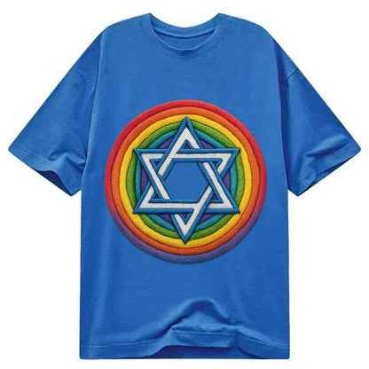 Rainbow Star Of David C8d987 Classic T-shirt – Blue