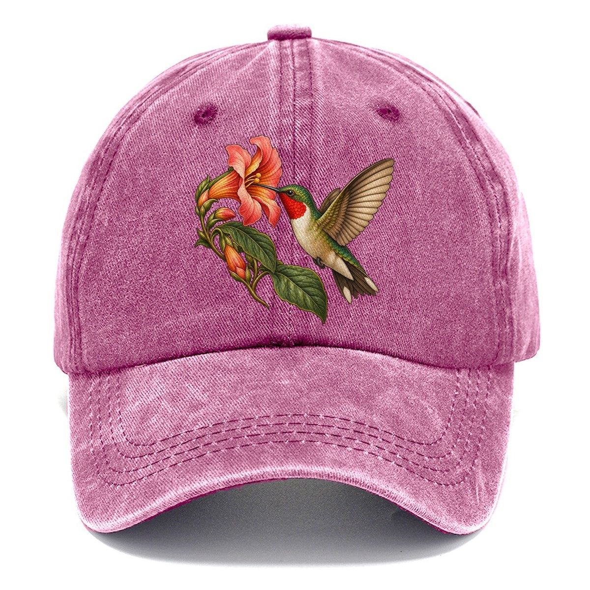 Hummingbird Trumpet Blossom Character Club Classic Cap – Dusty Rose