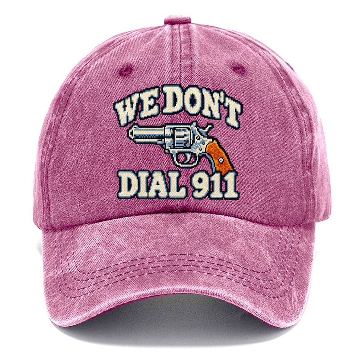Arcade Pixel We Don't Dial 911 Classic Cap – Dusty Rose