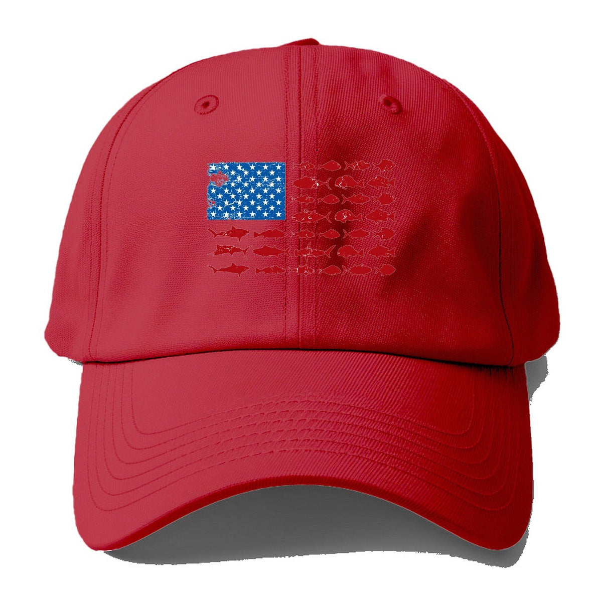 Fish Flag Logo Baseball Cap – Red
