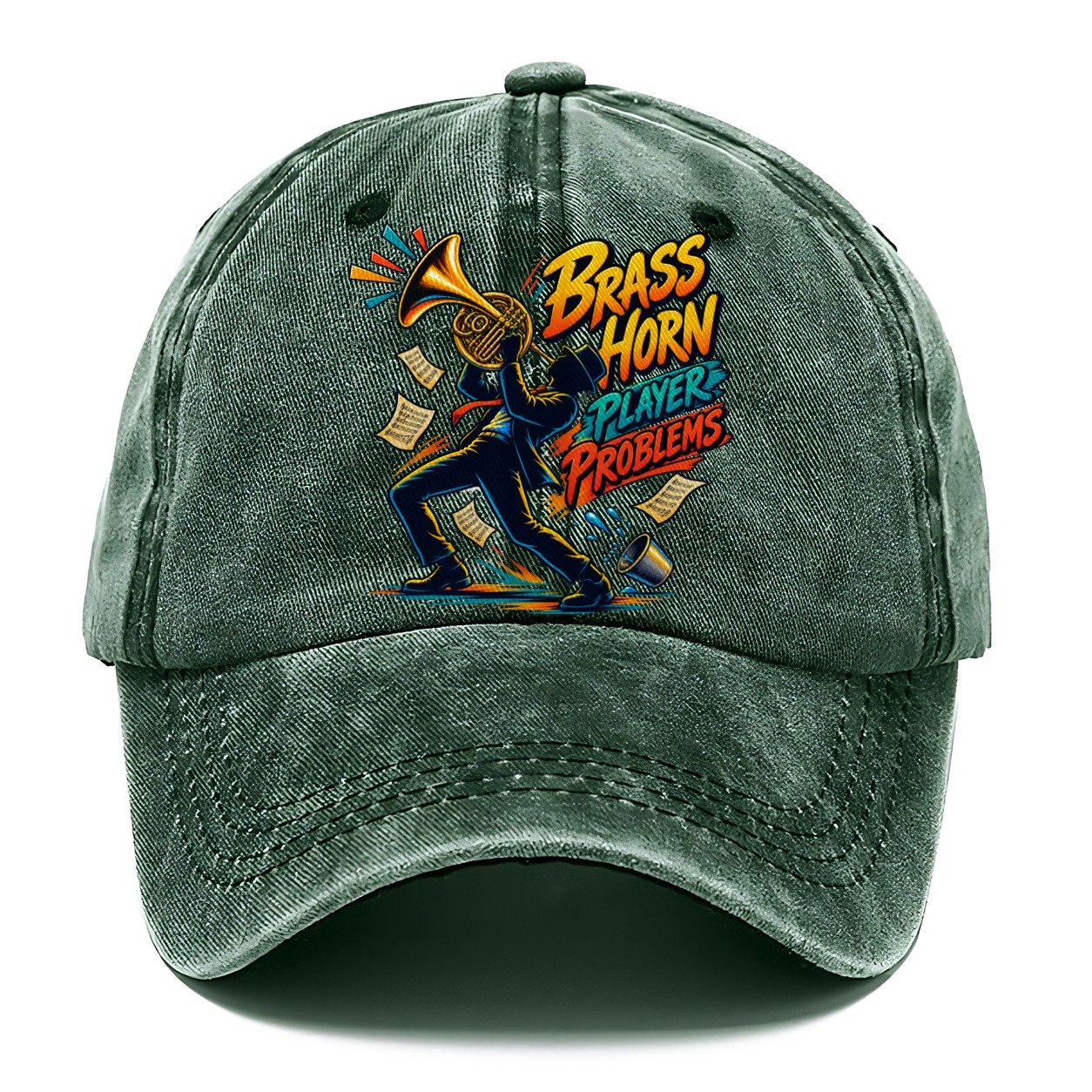 Brass Horn Player Problems Music Instruments Classic Cap – Forest Mist