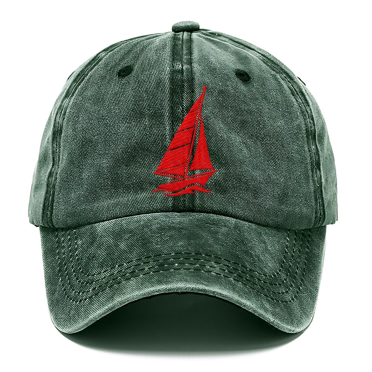 Sailboat Close Hauled Micro Motion Mark Classic Cap – Forest Mist