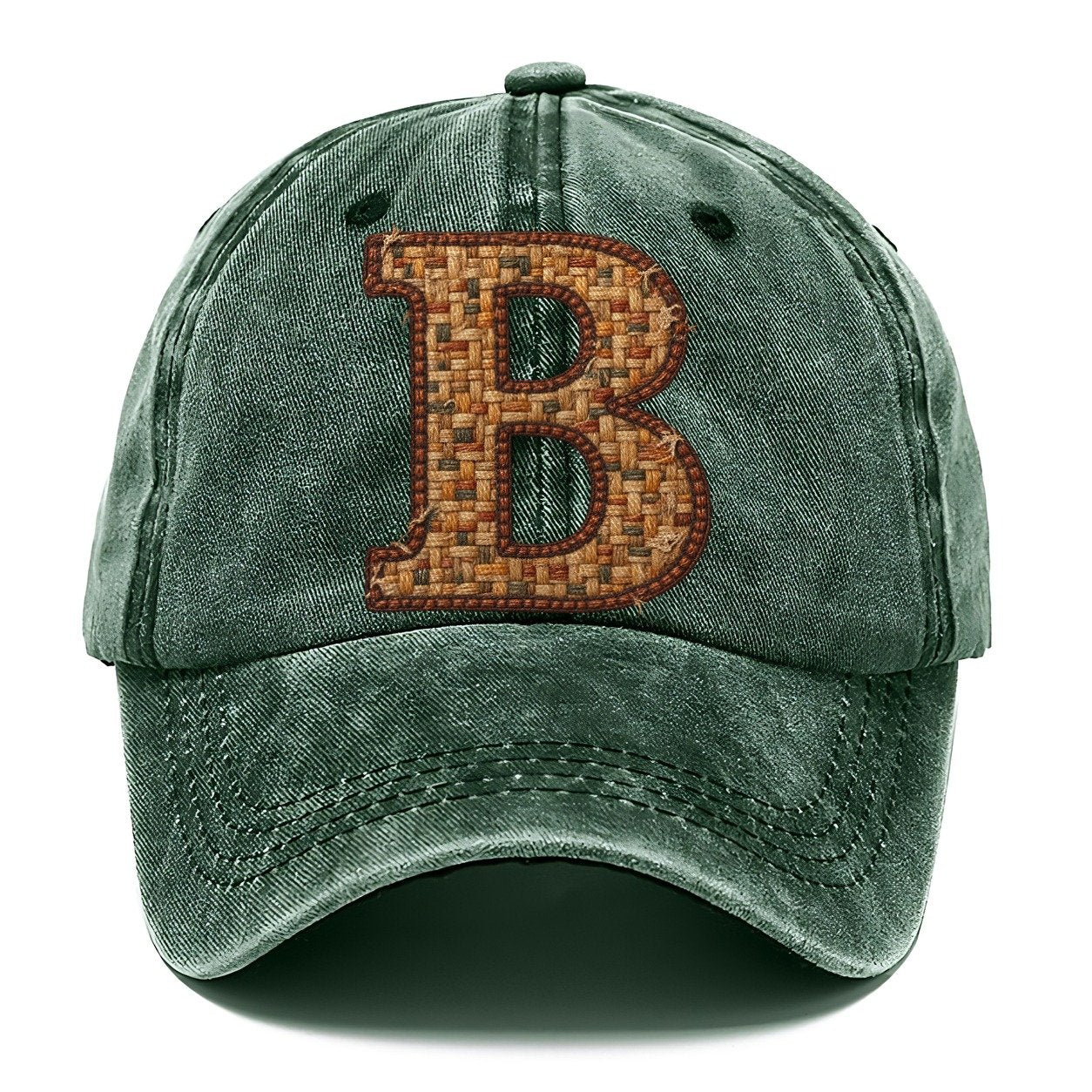 Woven Tweed B Monogram Classic Cap – Forest Mist