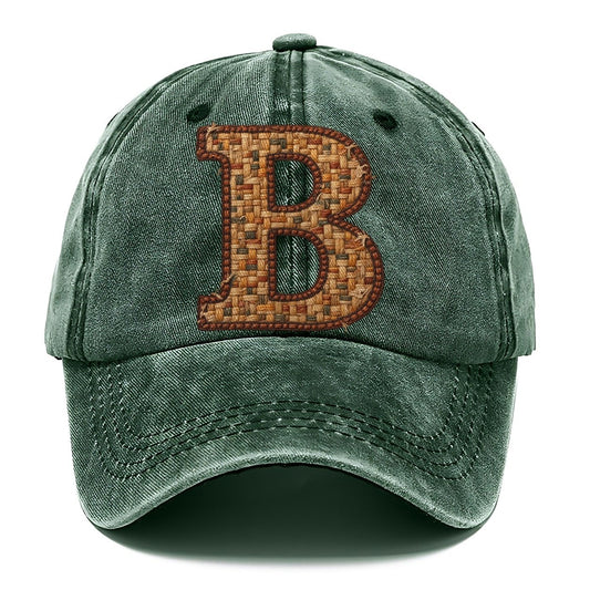 Woven Tweed B Monogram Classic Cap – Forest Mist