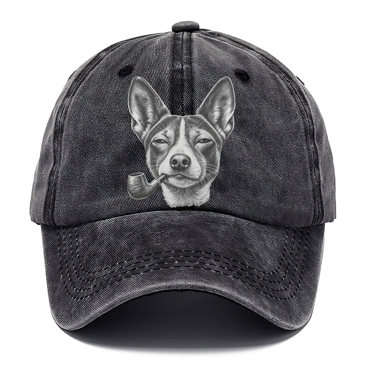 Basenji A Classic Tobacco Pipe Smoking Dogs Smoking Dogs Portraits Classic Cap – Graphite