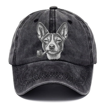 Basenji A Classic Tobacco Pipe Smoking Dogs Smoking Dogs Portraits Classic Cap – Graphite
