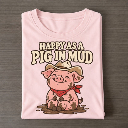 Happy As A Pig In Mud Well I Declare Classic T-shirt – Pink