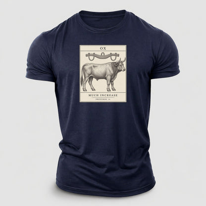 Ox Specimen Plate Creature Canticle Cotton T-Shirt – Navy