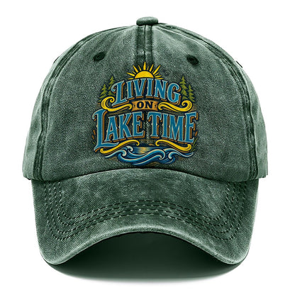 Living On Lake Time Retired Living Classic Cap – Forest Mist