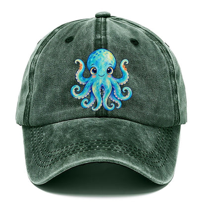 Octopus Curious Wave Sea Sprite Classic Cap – Forest Mist