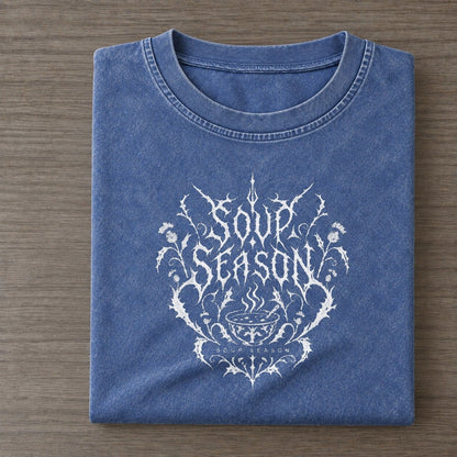 Soup Season Unreadable Feelings Vintage T-shirt – Washed Blue