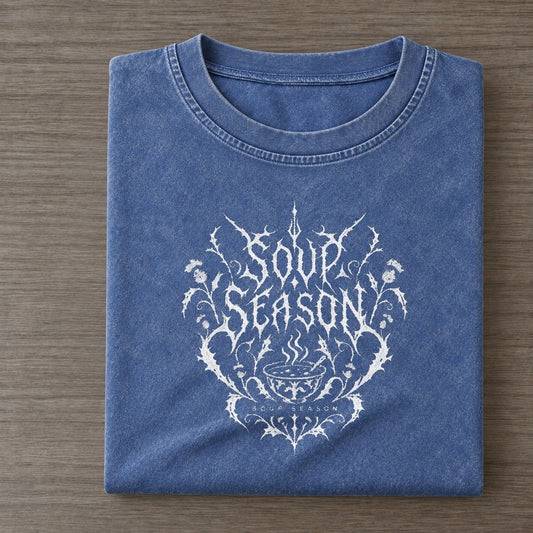 Soup Season Unreadable Feelings Vintage T-shirt – Washed Blue