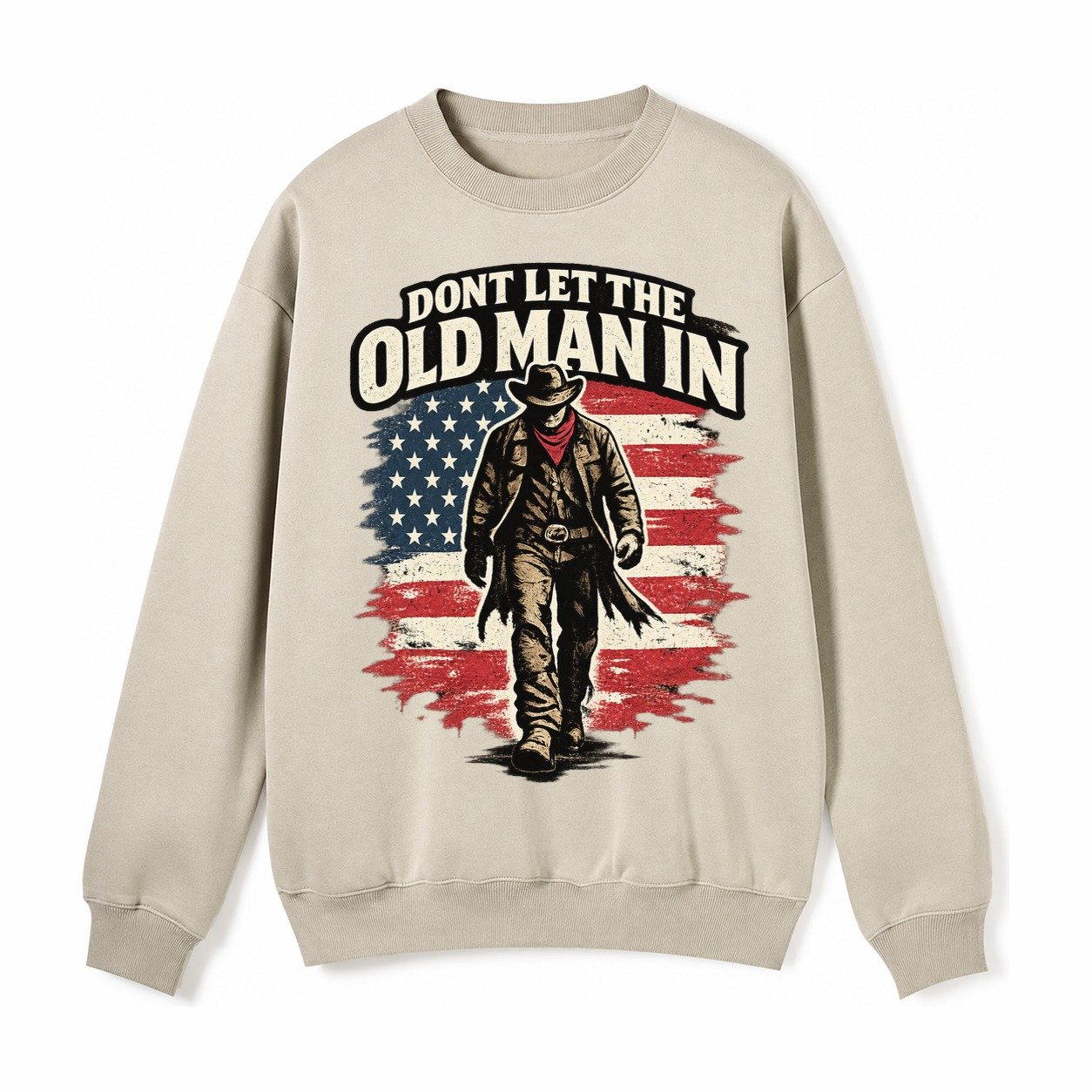 Dont Let The Old Man In Fleece Sweatshirt – Light Khaki
