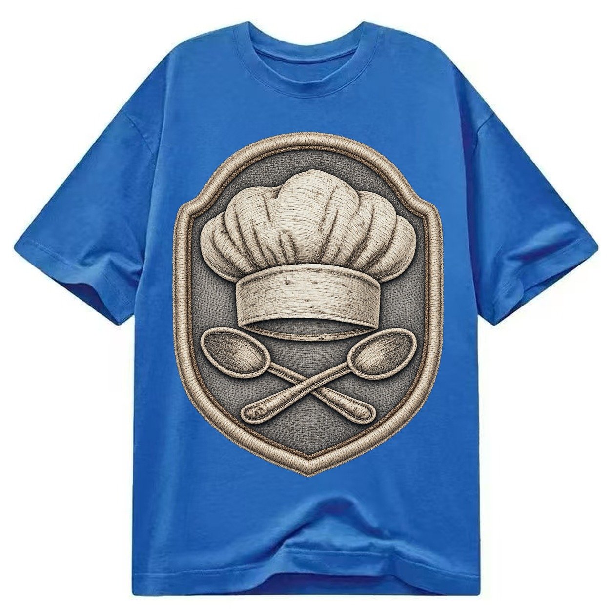 Cooking Chef Hat Toque Blanche With Crossed Spoons In Classic T-shirt – Blue