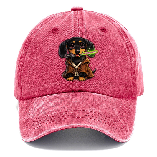 Jedi Dachshund Lightsaber Classic Cap – Pomegranate Blush