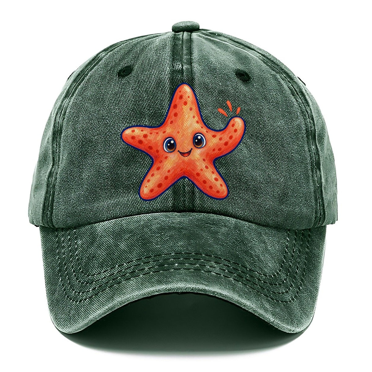 Starfish Front Cheer Sea Sprite Classic Cap – Forest Mist