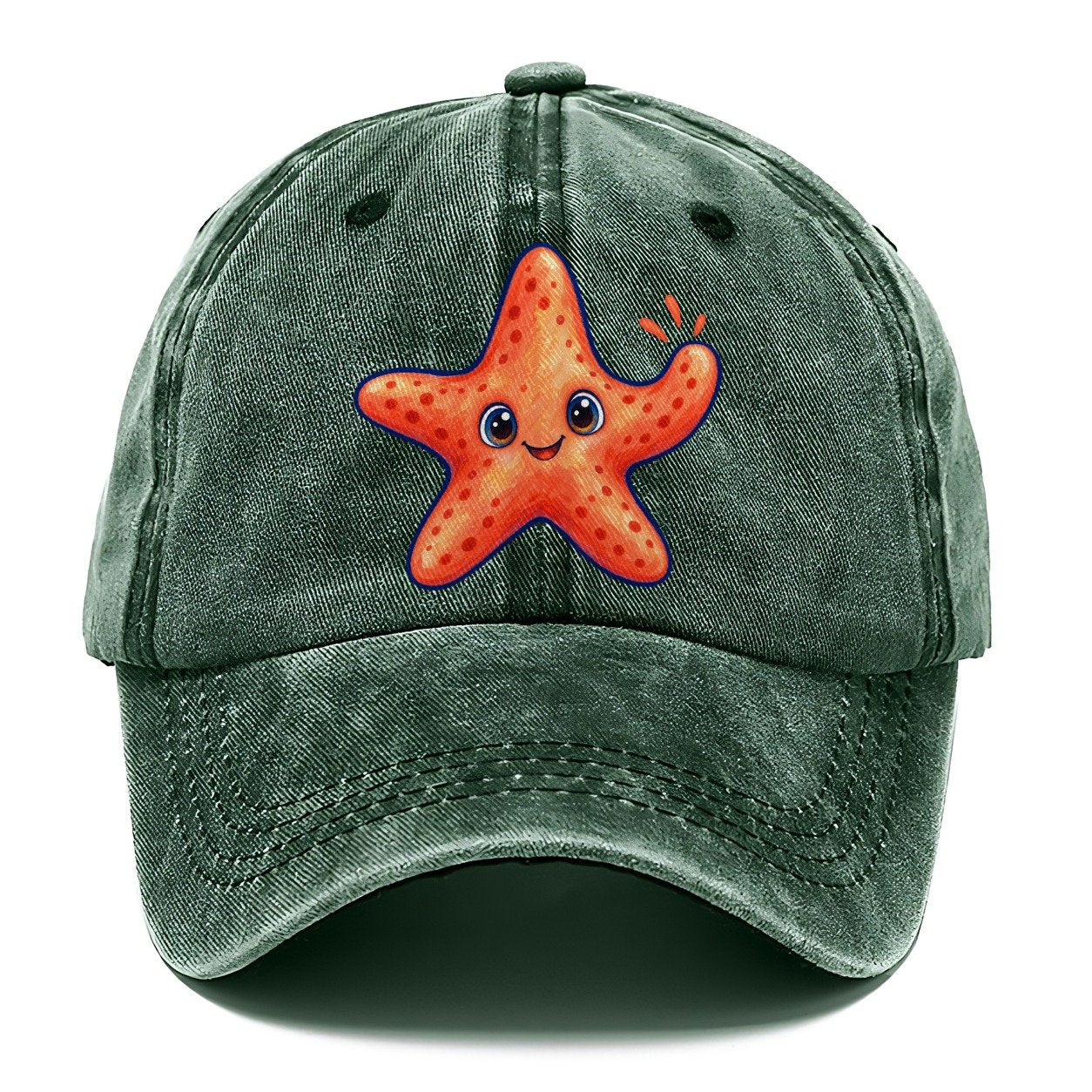 Starfish Front Cheer Sea Sprite Classic Cap – Forest Mist