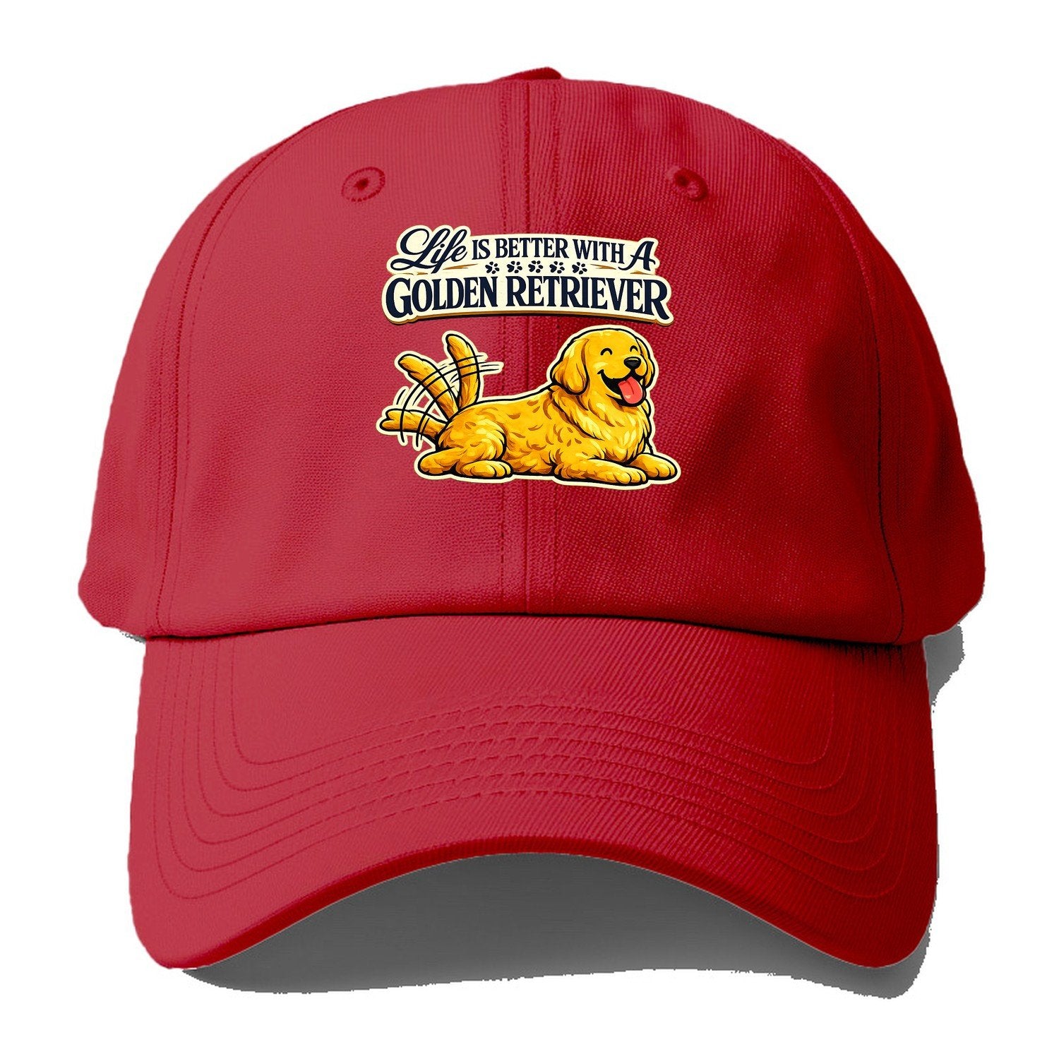 Life Is Better With A Golden Retriever Baseball Cap – Red