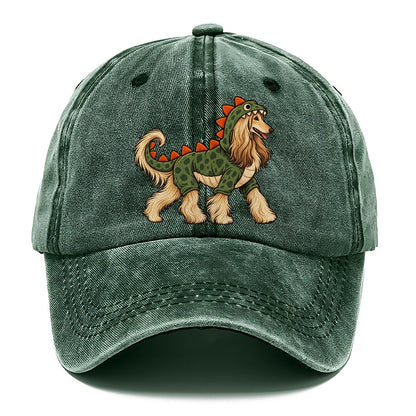 One Afghan Hound In Halloween Costume Dinosaur Costume With Soft Felt Spikes Down The Back Halloween Dog Parade Classic Cap – Forest Mist