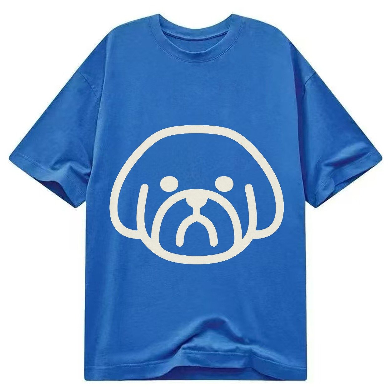 Shih Tzu Minimalist Fluffy Design With Strong Black Border Classic T-shirt – Blue