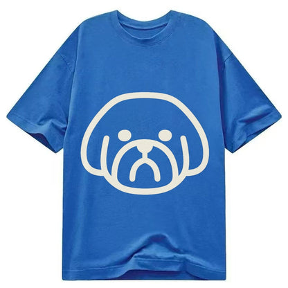 Shih Tzu Minimalist Fluffy Design With Strong Black Border Classic T-shirt – Blue