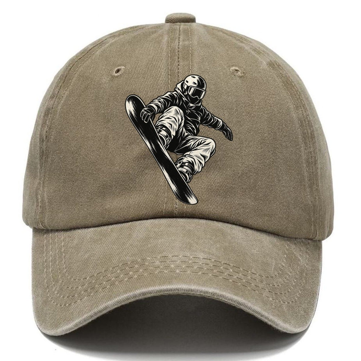 Snowboarder Grab Jump Global Sports Ink Figures Classic Cap – Warm Sand