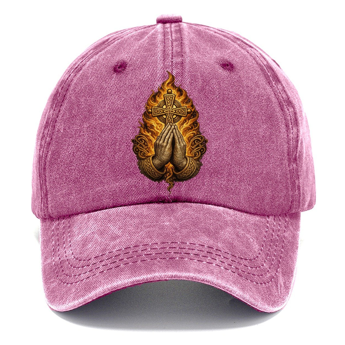 Praying Hands Celtic Cross Classic Cap – Dusty Rose