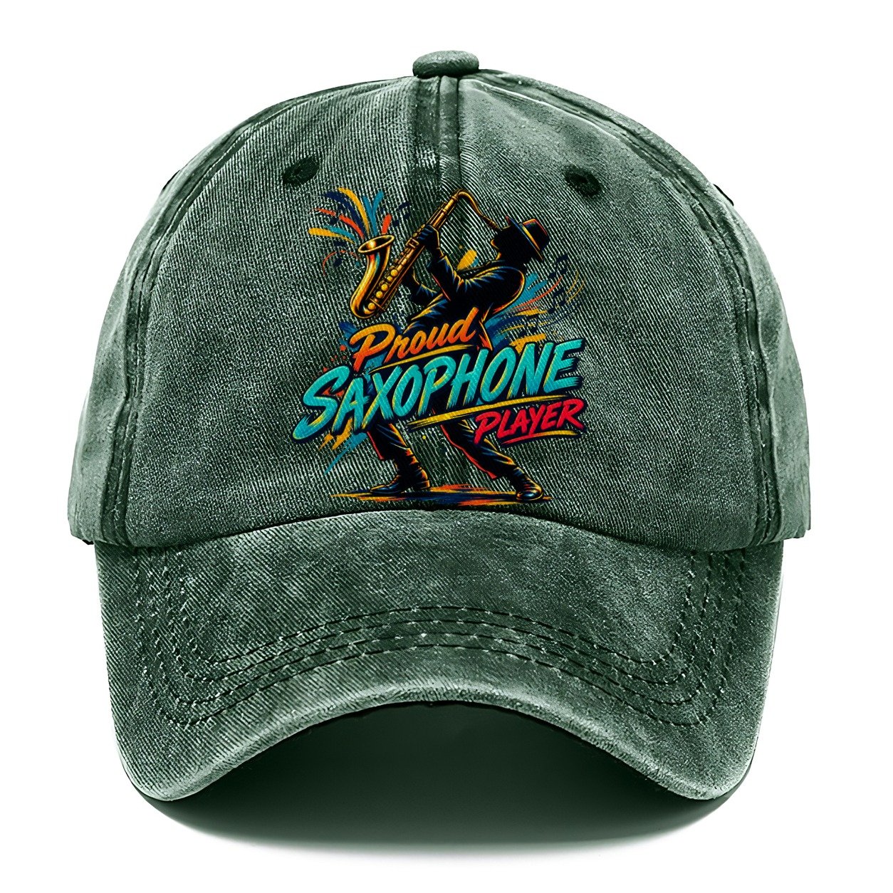 Proud Saxophone Player Music Instruments Classic Cap – Forest Mist