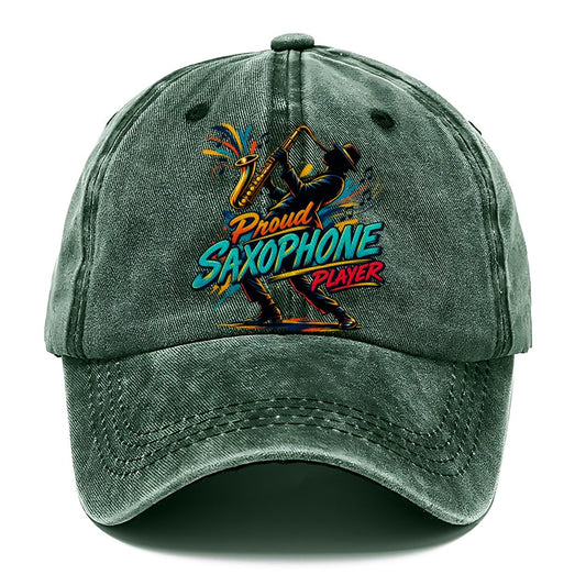 Proud Saxophone Player Music Instruments Classic Cap – Forest Mist