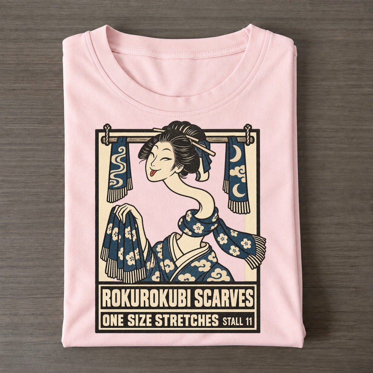 Rokurokubi Scarves Yokai Night Market Classic T-shirt – Pink