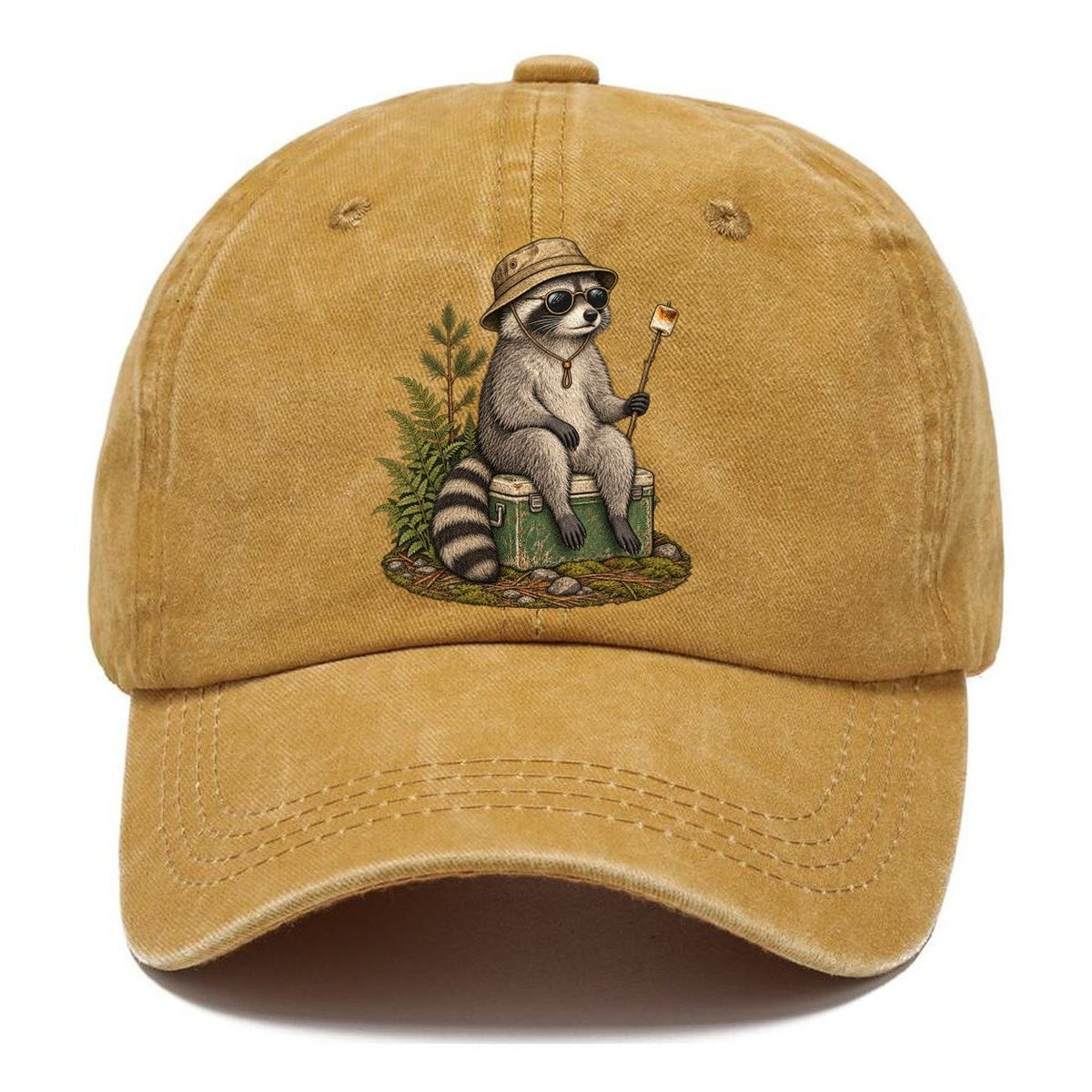 Raccoon Marshmallow Slow Camp Club Classic Cap – Golden Harvest